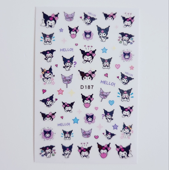 ⭐4/$15 Lovely Kuromi Nail Art Stickers - Picture 2 of 5